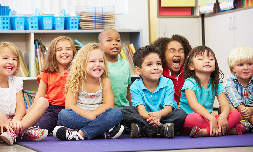 Group of Pre-school Pupils In Classroom